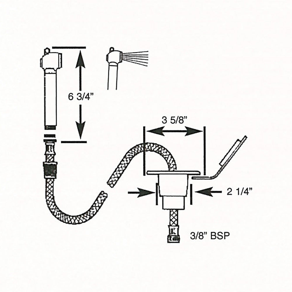 Scandvik Recessed Transom Shower w/6 Hose - White - Deckhand Marine Supply