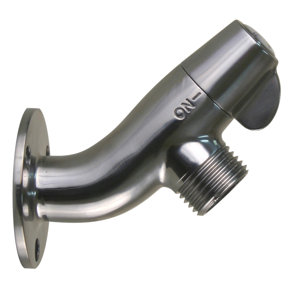 Scandvik Ceramic Angled Washdown Valve - SS Spigot - Deckhand Marine Supply