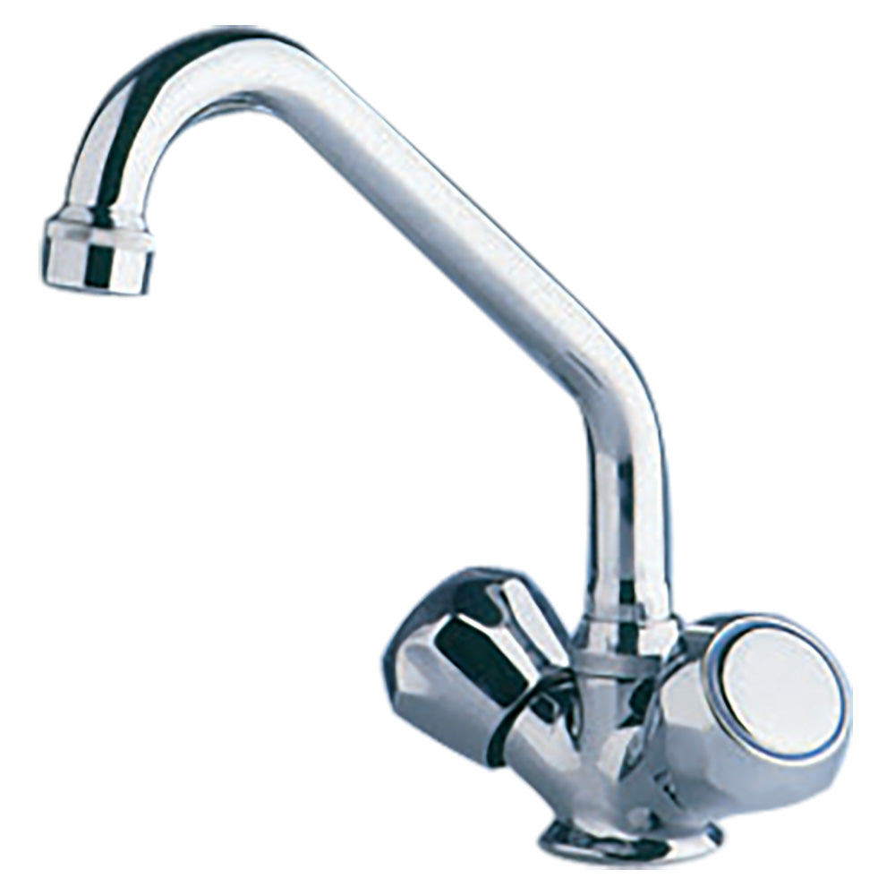 Scandvik Chrome Galley Mixer w/Swivel Spout - Deckhand Marine Supply
