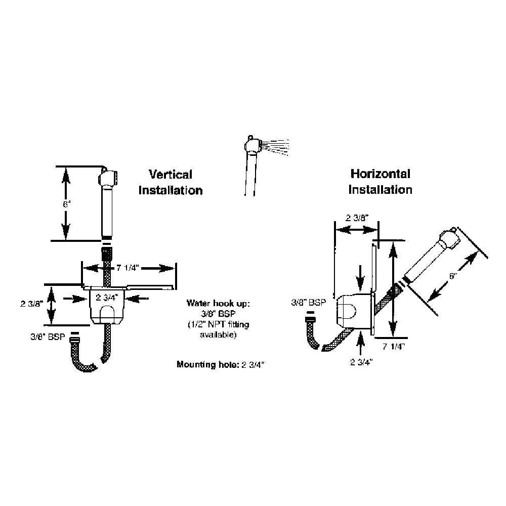 Scandvik Recessed Shower w/6 White Hose - Push-Button - Deckhand Marine Supply