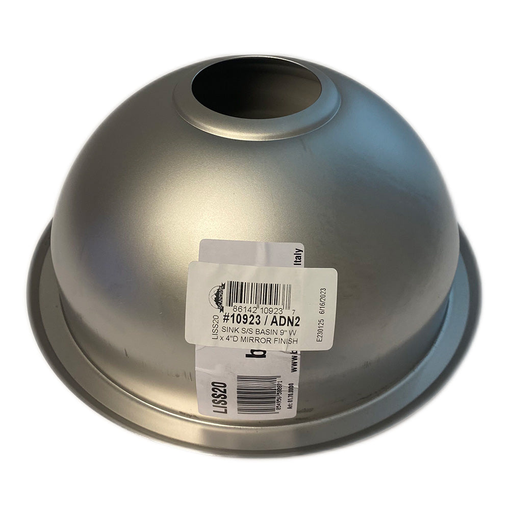 Scandvik SS Sink Basin - 9" x 4" - Mirror Finish - Deckhand Marine Supply