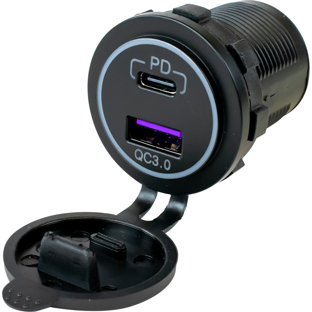 Sea-Dog USB 3.0 USB-C Power Socket w/Out Light - Deckhand Marine Supply