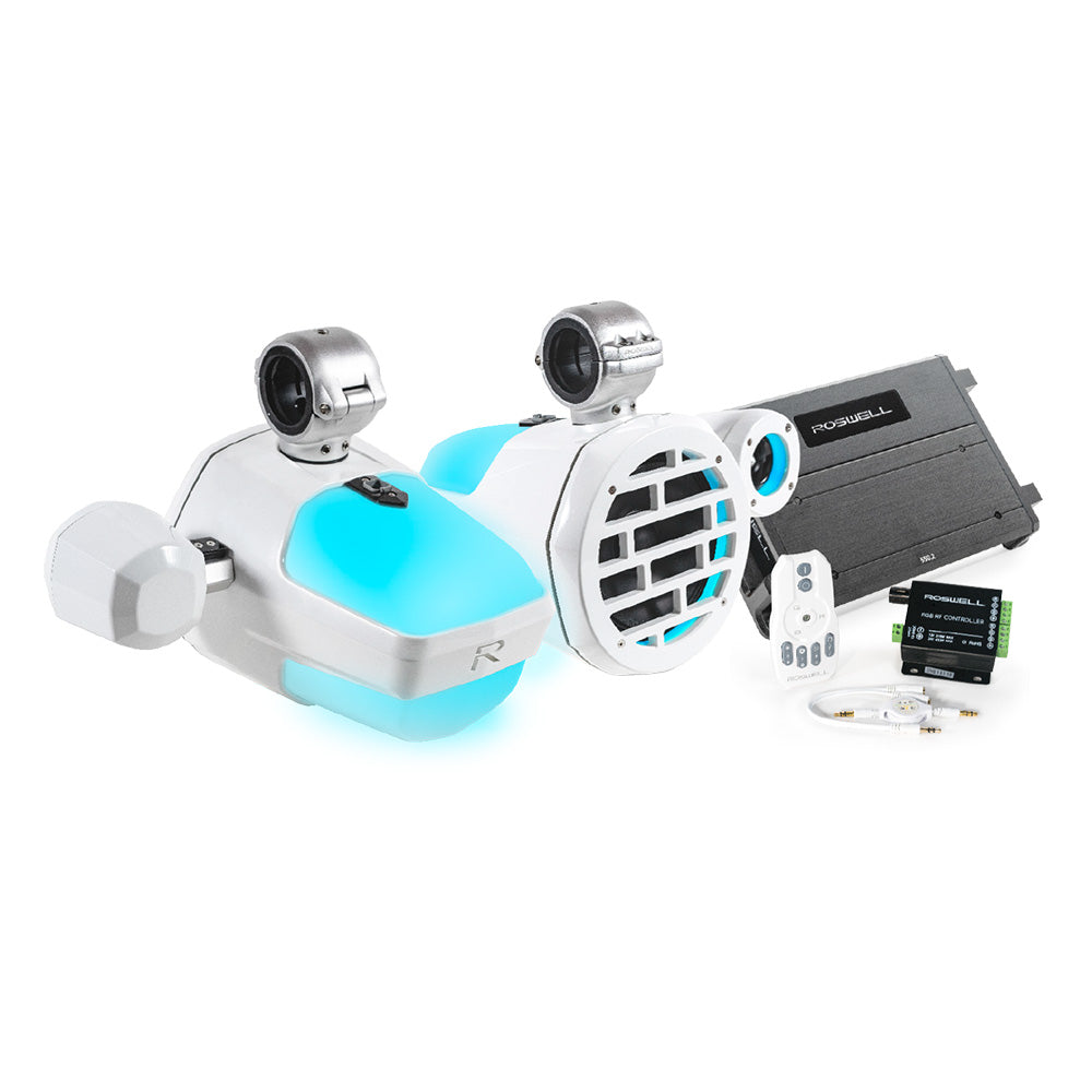 Roswell R1 Pro Marine Audio Package - White - Deckhand Marine Supply