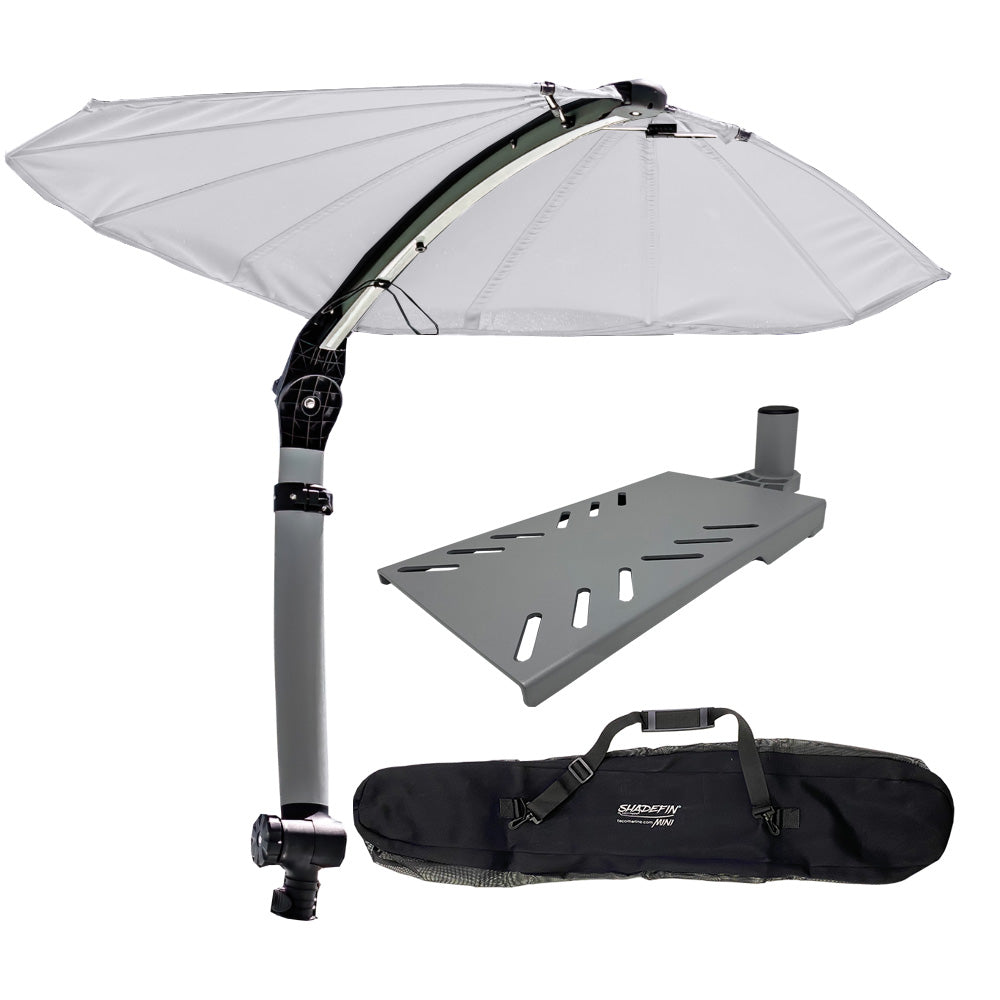 TACO ShadeFin Mini w/White Fabric - Bag Swivel Seat Mount Kit - Deckhand Marine Supply