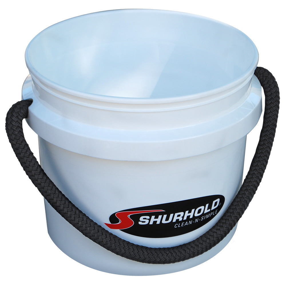 Shurhold Worlds Best Rope Handle Bucket - 3.5 Gallon - White - Deckhand Marine Supply