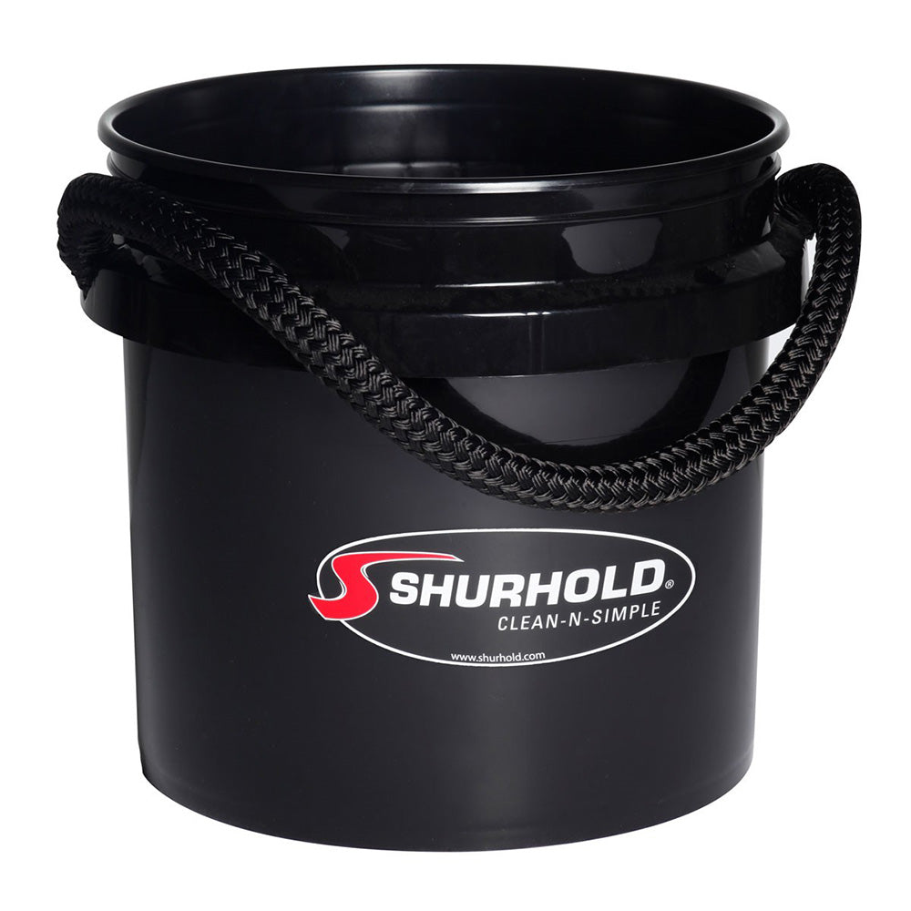 Shurhold Worlds Best Rope Handle Bucket - 3.5 Gallon - Black - Deckhand Marine Supply