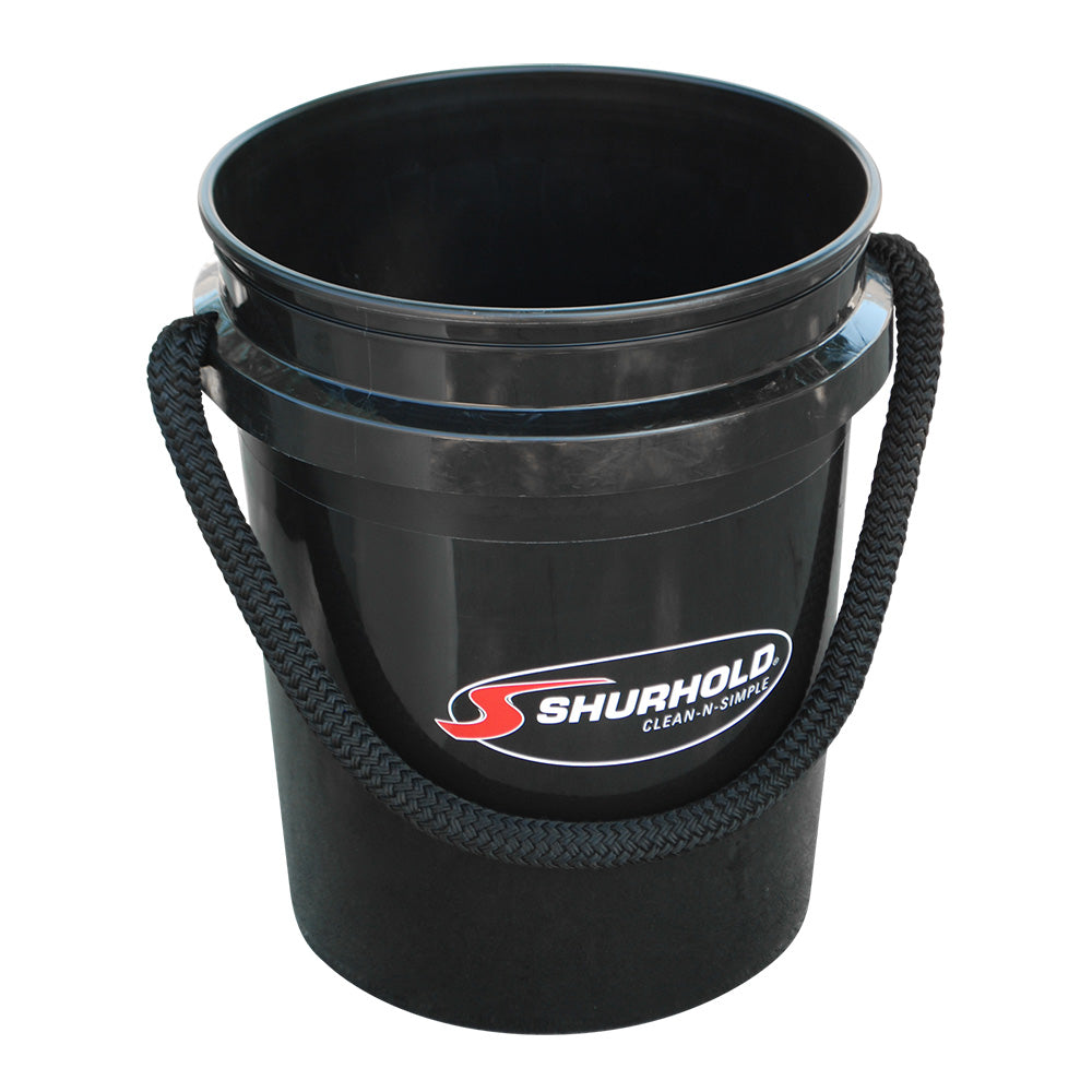 Shurhold Worlds Best Rope Handle Bucket - 5 Gallon - Black - Deckhand Marine Supply