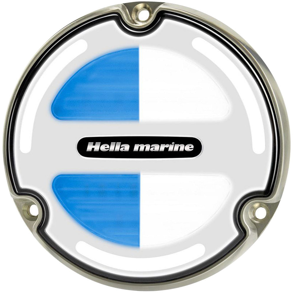 Hella Marine Apelo A3 White/Blue Underwater Light - Bronze - White Lens - Deckhand Marine Supply