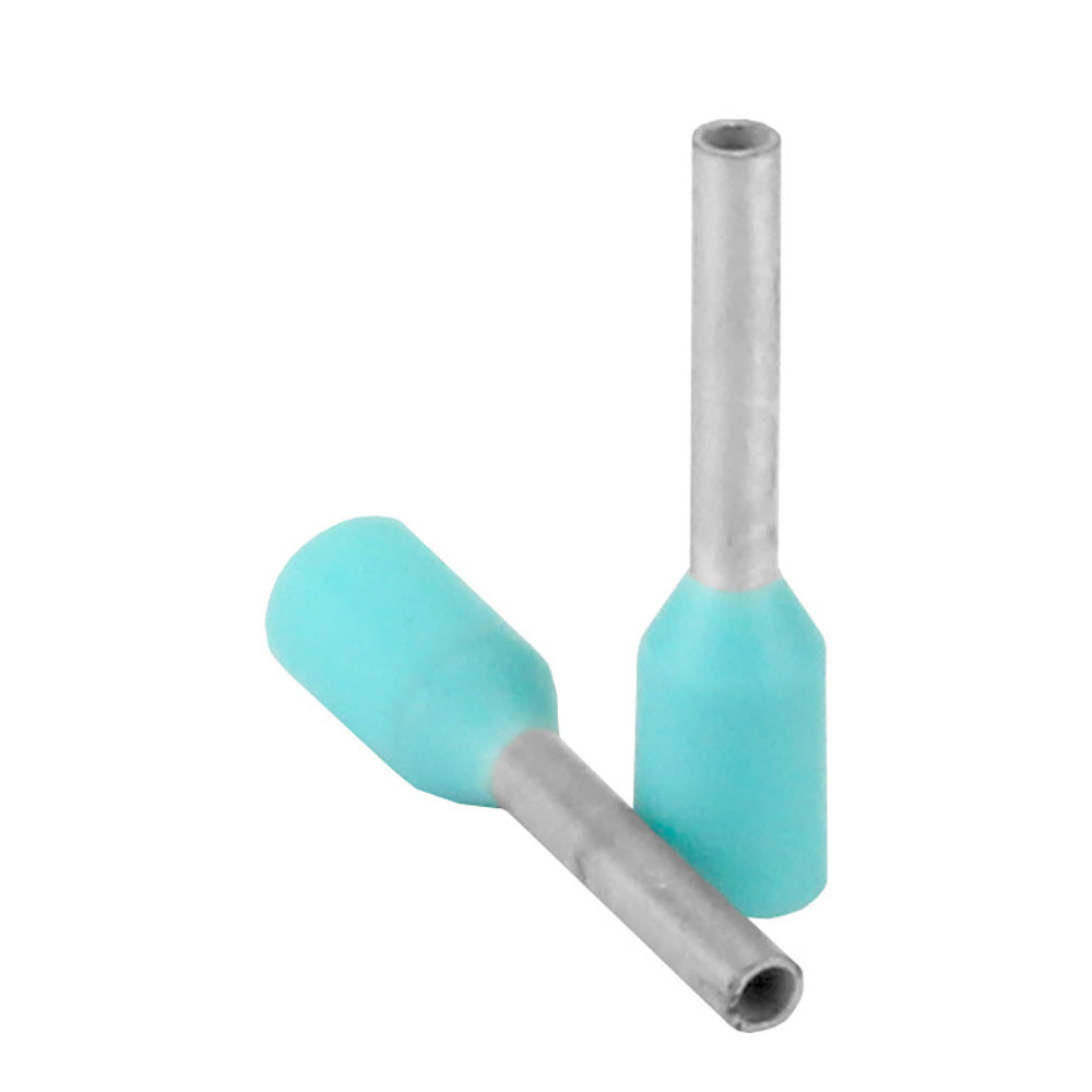 Pacer Turquoise 22-24 AWG Wire Ferrule - 6mm Length - 25 Pack - Deckhand Marine Supply