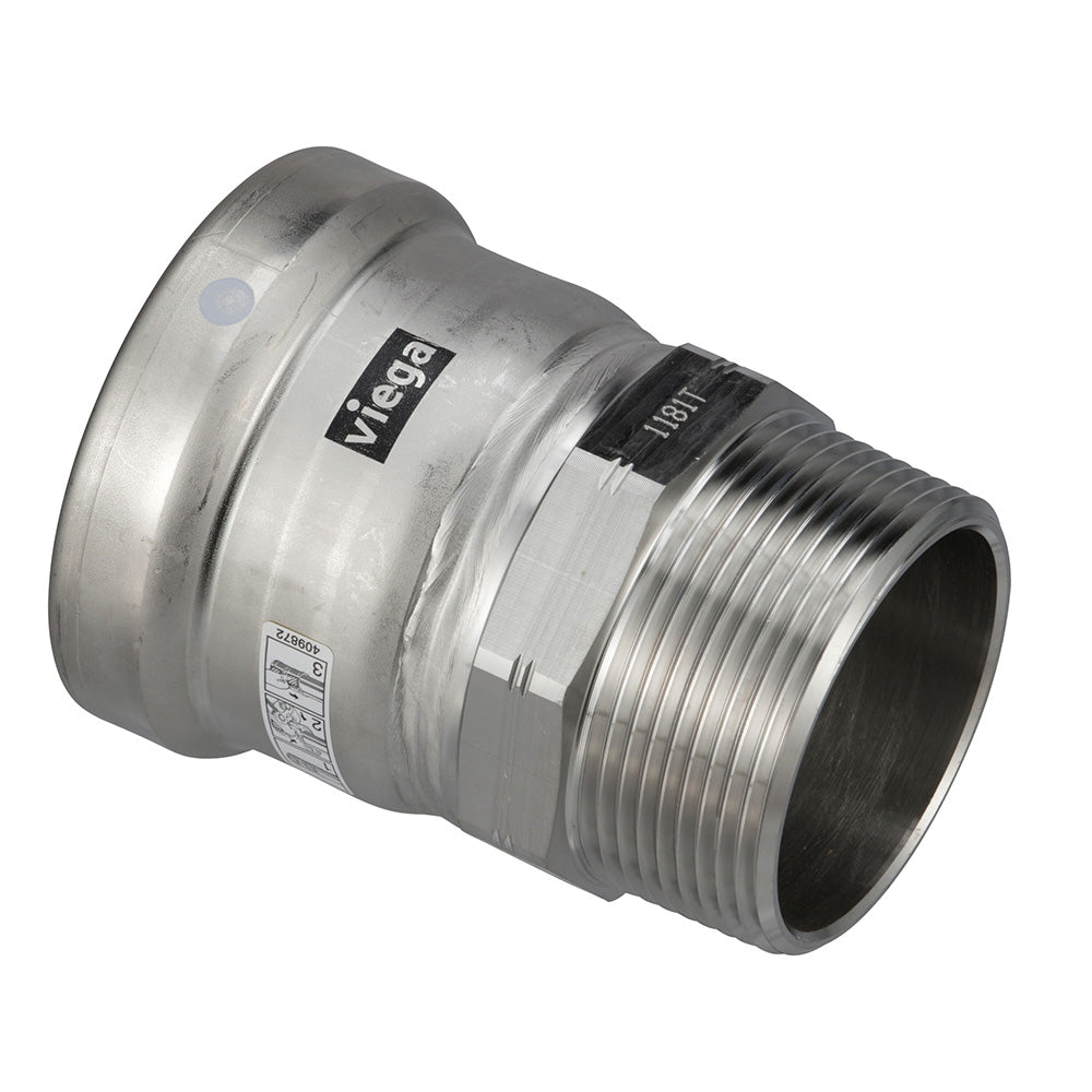 Viega MegaPress 316 FKM MPT Adapter - 3" x 3" (MPT) - Deckhand Marine Supply