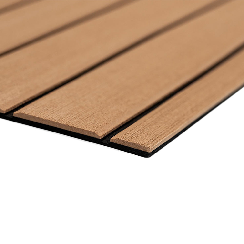 SeaDek 40" x 80" 6mm Teak Full Sheet - Brushed Texture - Mocha/Black (1016mm x 2032mm x 6mm) - Deckhand Marine Supply