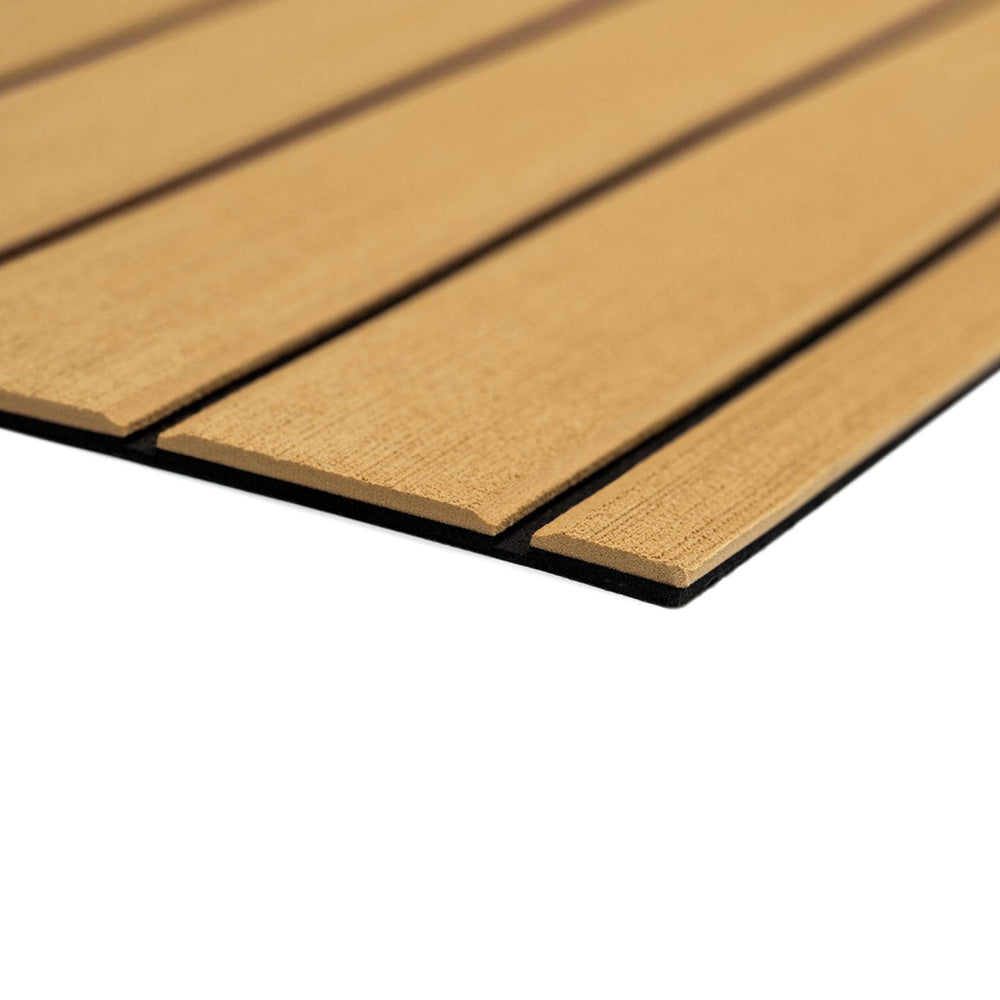 SeaDek 40" x 80" 6mm Teak Full Sheet - Brushed Texture - Camel/Black (1016mm x 2032mm x 6mm) - Deckhand Marine Supply