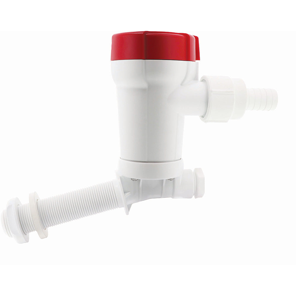 Rule 500 GPH Livewell Pump Angled Thru-Hull Inlet - Deckhand Marine Supply