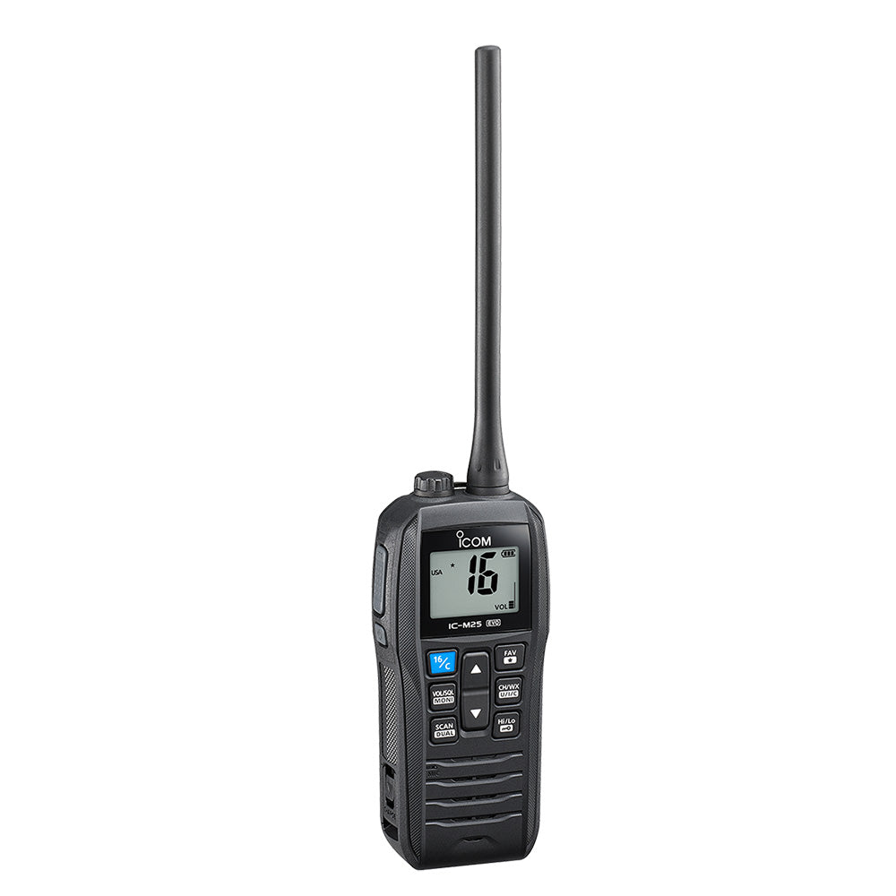 Icom M25 EVO Handheld VHF Radio - Black - Deckhand Marine Supply