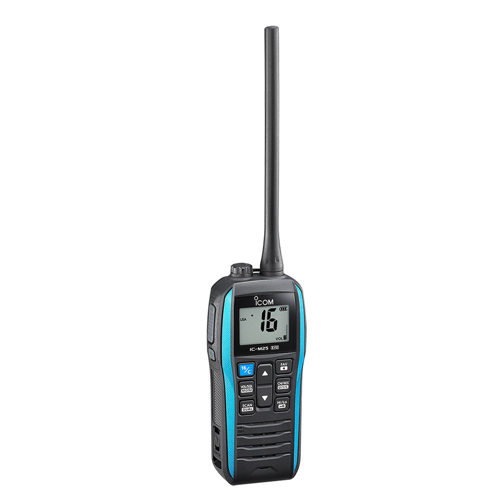 Icom M25 EVO Handheld VHF Radio - Blue - Deckhand Marine Supply