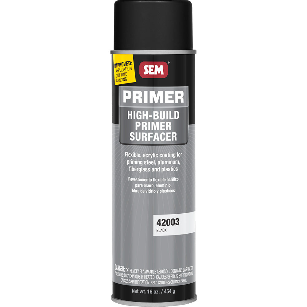 SEM High-Build Primer Surfacer - 20oz Aerosol Can - Black - Deckhand Marine Supply