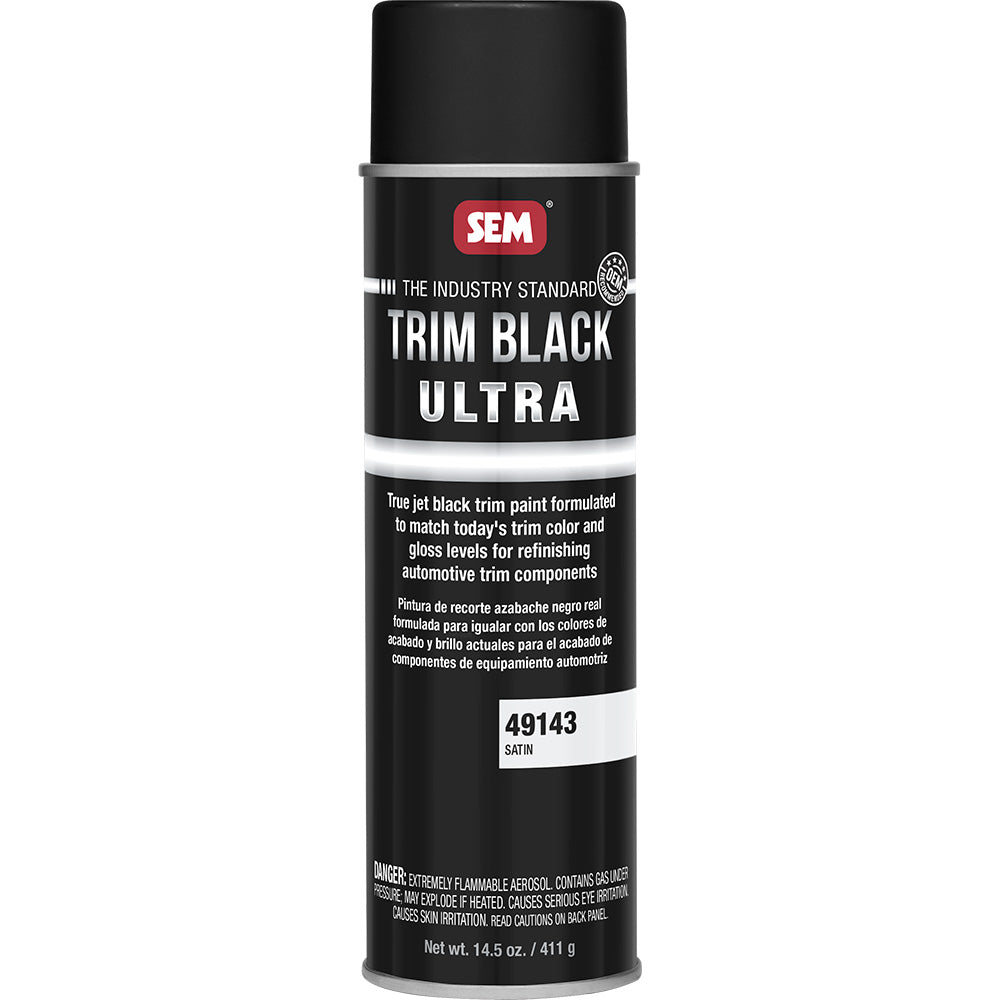 SEM Trim Black Ultra - 20oz Aerosol Can - Satin Finish - Deckhand Marine Supply