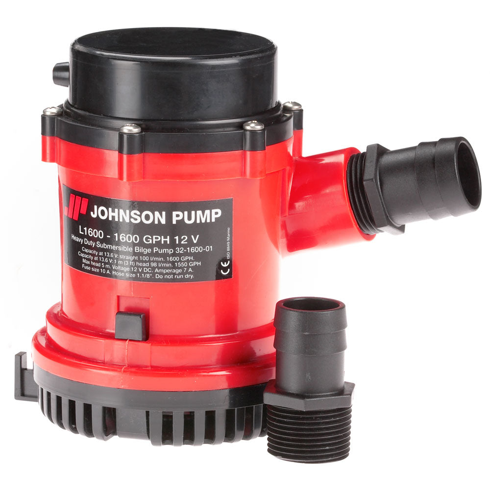 Johnson Pump 1600 GPH Bilge Pump 1-1/8" Hose 12V - Deckhand Marine Supply