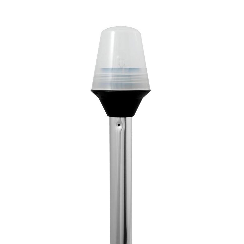 Attwood Frosted Globe All-Around Pole Light w/2-Pin Locking Collar Pole - 12V - 36" - Deckhand Marine Supply