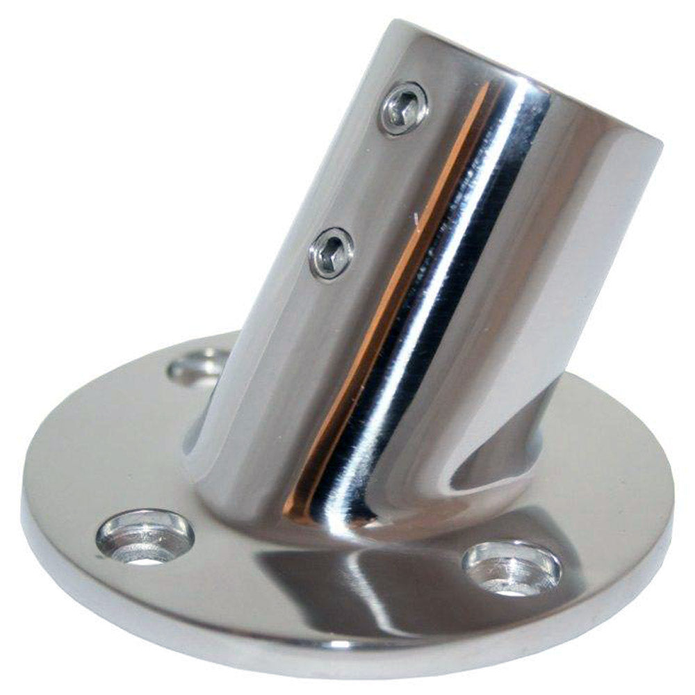 Whitecap 1" O.D. 60 Degree Round Base SS Rail Fitting - Deckhand Marine Supply