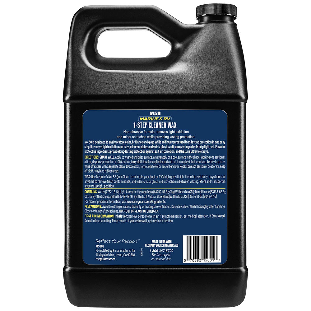 Meguiar's #50 Boat/RV Cleaner Wax - Liquid 1 Gallon - Deckhand Marine Supply