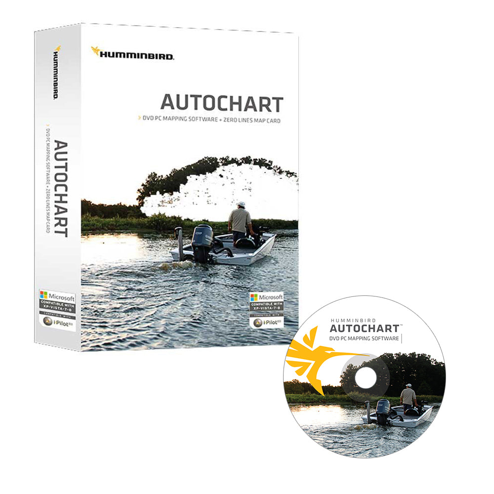 Humminbird Autochart DVD PC Mapping Software w/Zero Lines Map Card - Deckhand Marine Supply