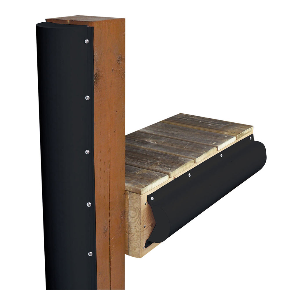 Dock Edge Piling Bumper - One End Capped - 6' - Black - Deckhand Marine Supply