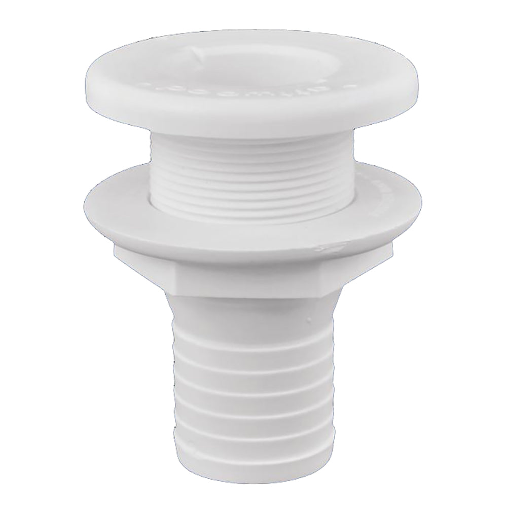 Attwood Plastic Thru-Hull Fitting - 1-1/2" - White - Deckhand Marine Supply