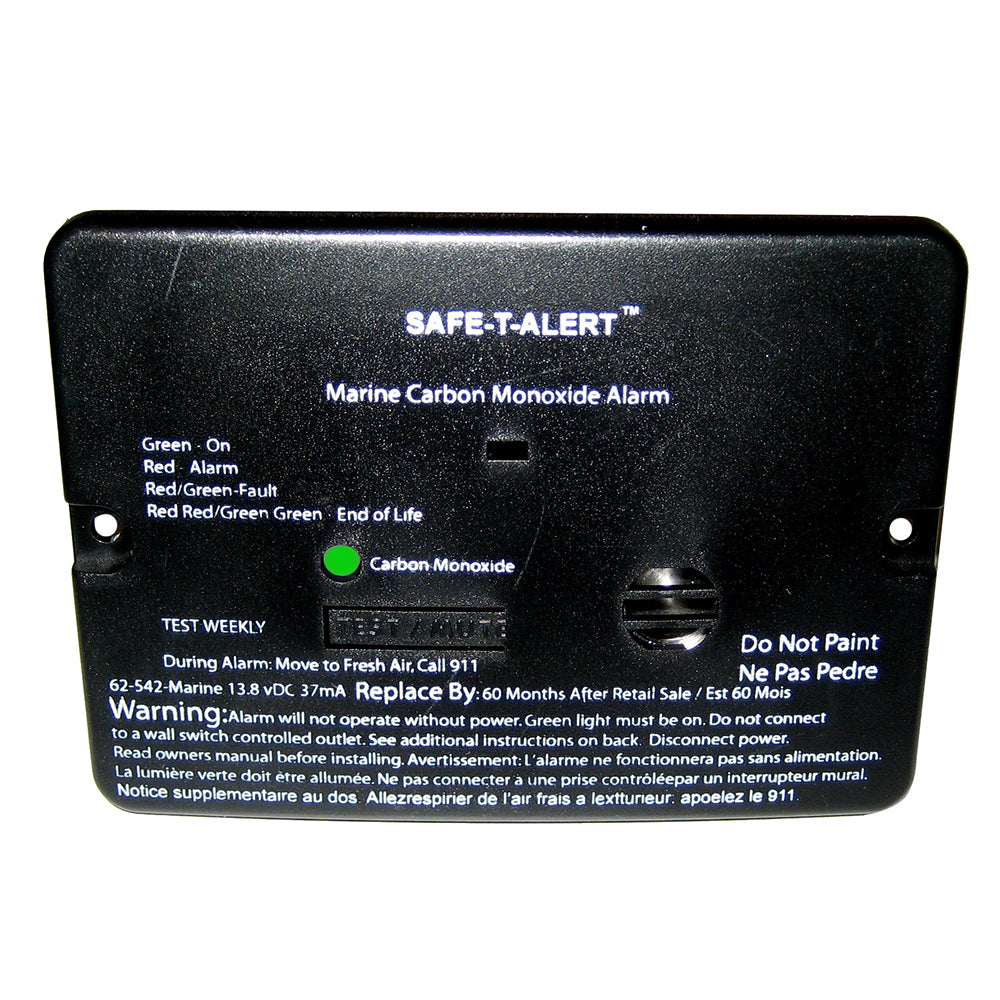 Safe-T-Alert 62 Series Carbon Monoxide Alarm - 12V - 62-542-Marine - Flush Mount - Black - Deckhand Marine Supply