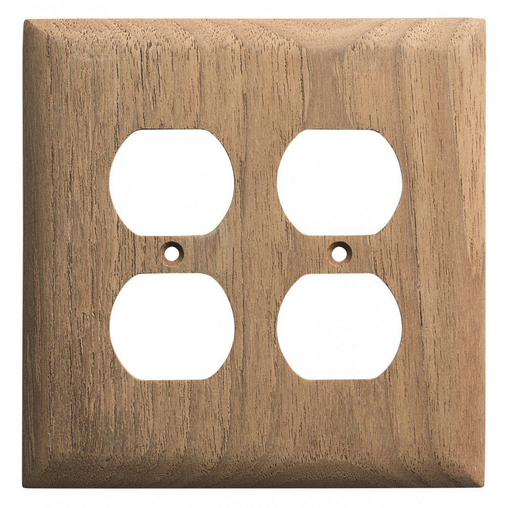 Whitecap Teak 2-Duplex/Receptacle Cover Plate - Deckhand Marine Supply