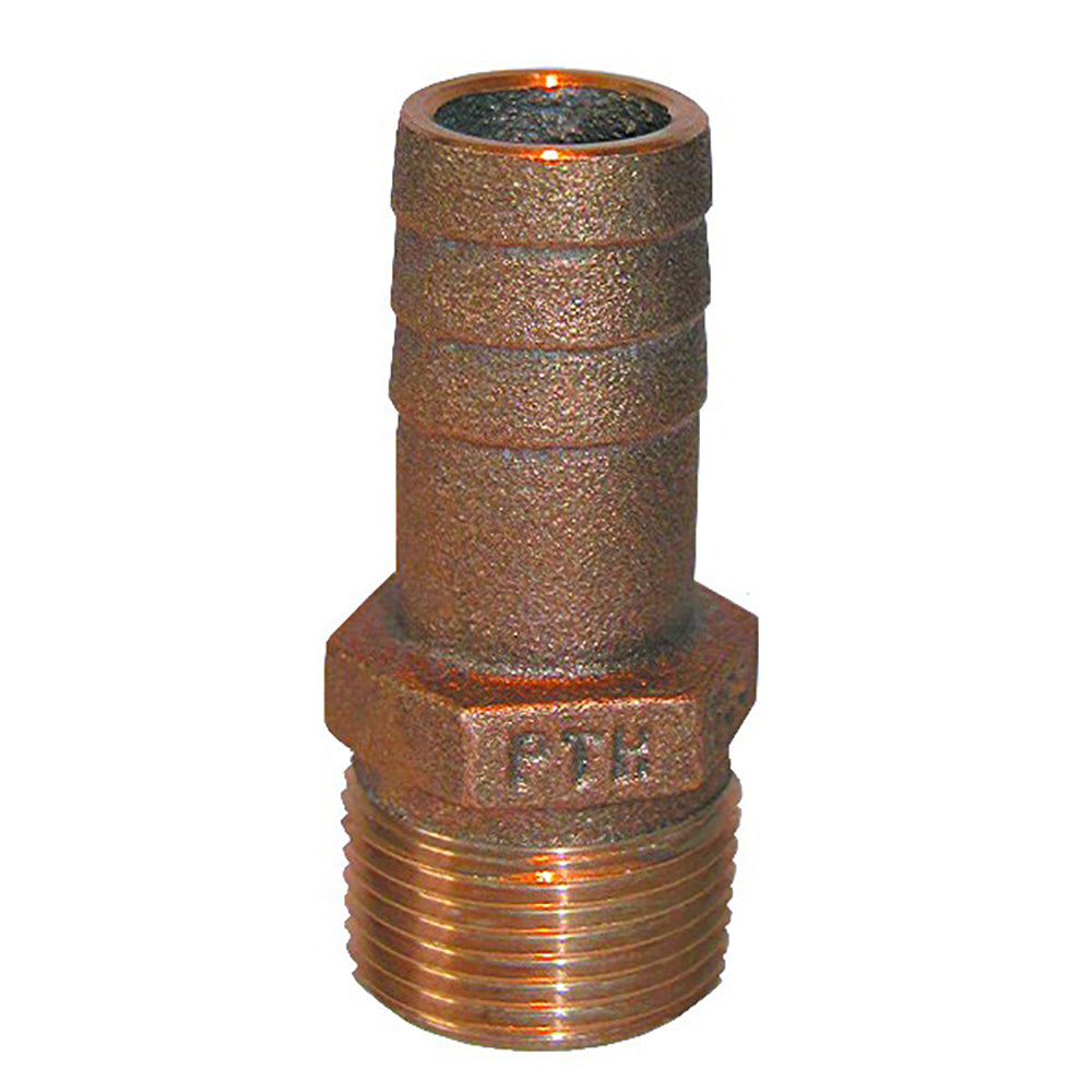 GROCO 1" NPT x 1" ID Bronze Pipe to Hose Straight Fitting - Deckhand Marine Supply