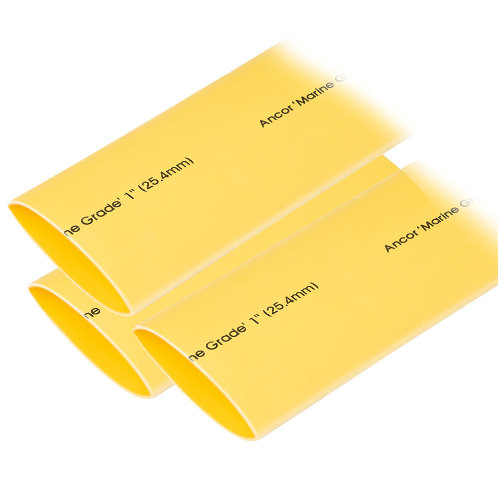 Ancor Heat Shrink Tubing 1" x 12" - Yellow - 3 Pieces - Deckhand Marine Supply