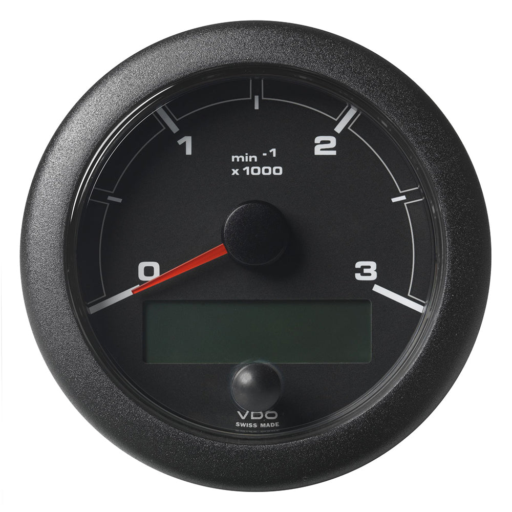 Veratron 3-3/8" (85mm) OceanLink Tachometer 3000 RPM - Black Dial Bezel - Deckhand Marine Supply
