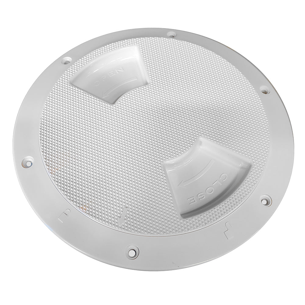 Sea-Dog Textured Quarter Turn Deck Plate - White - 8" - Deckhand Marine Supply