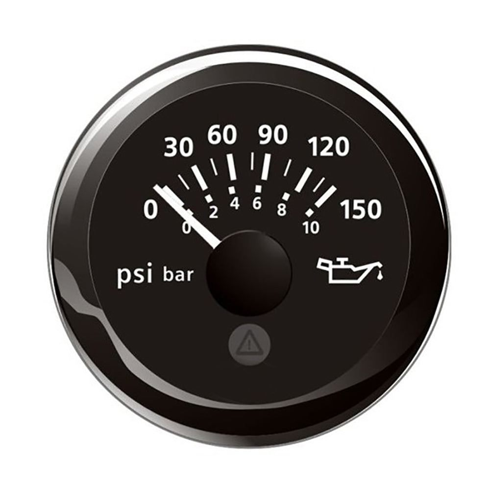 Veratron 52MM (2-1/16") ViewLine Oil Pressure Indicator 0 to 150 PSI - Black Dial Round Bezel - Deckhand Marine Supply