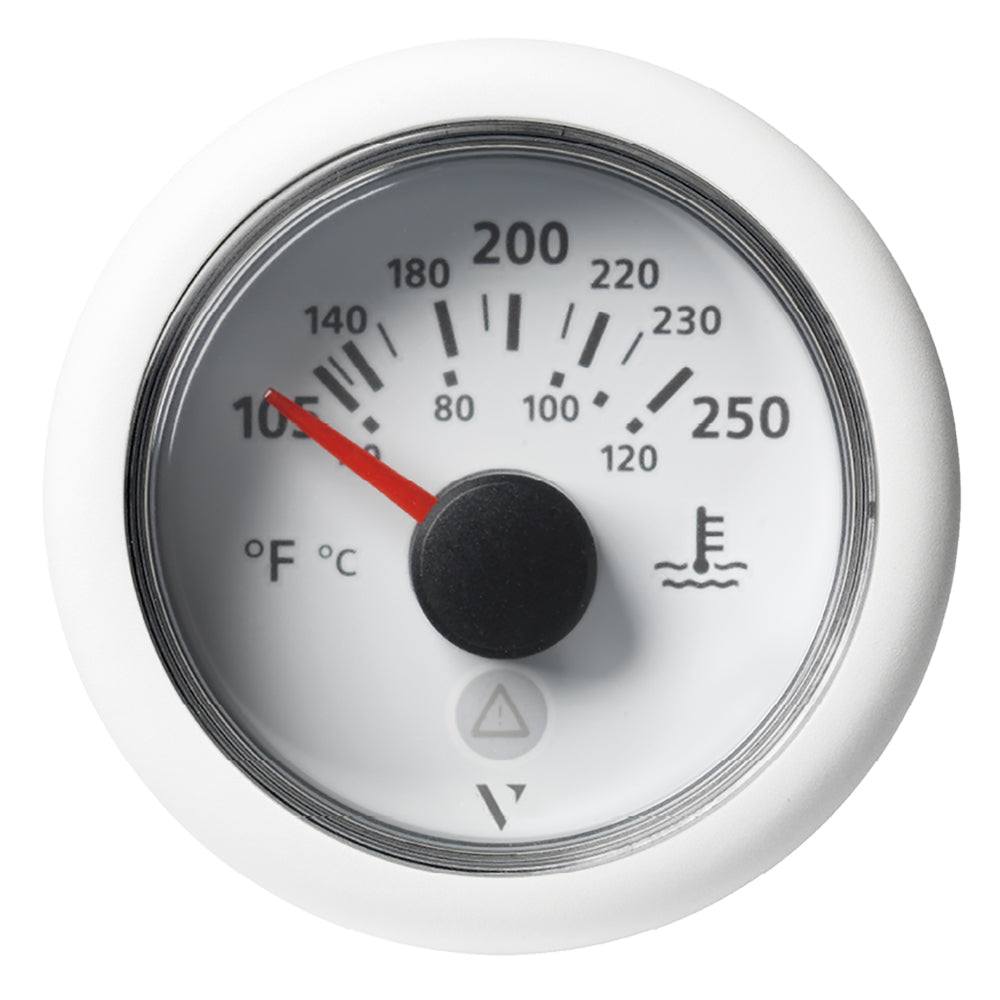 Veratron 52 MM (2-1/16") ViewLine Temperature Gauge 105F to 250F - White Dial/Bezel - Deckhand Marine Supply