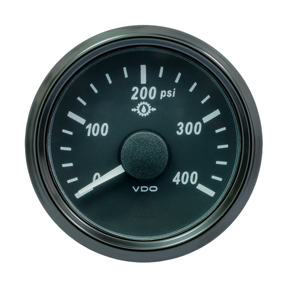 VDO SingleViu 52mm (2-1/16") Oil Pressure Gauge - 400 PSI - 0-180 Ohm - Deckhand Marine Supply