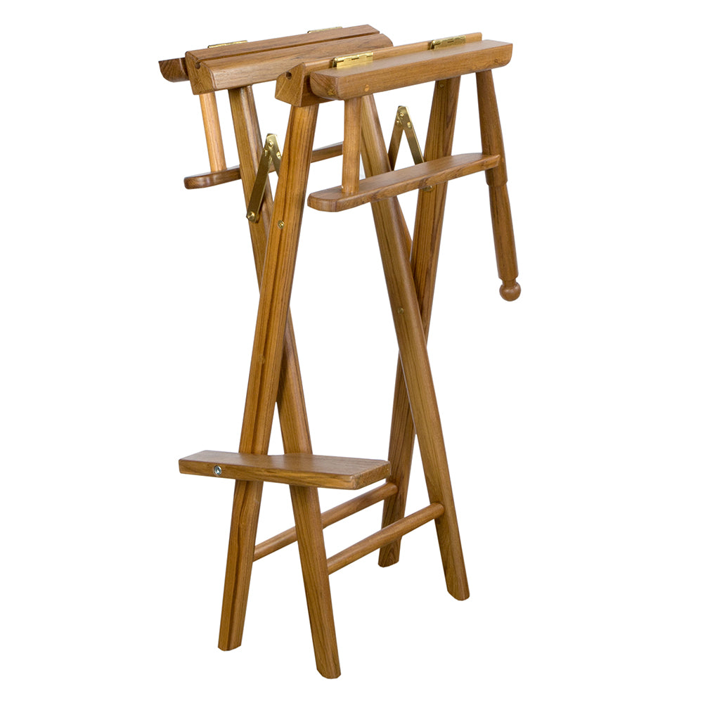 Whitecap Captains Chair w/Natural Seat Covers - Teak - Deckhand Marine Supply