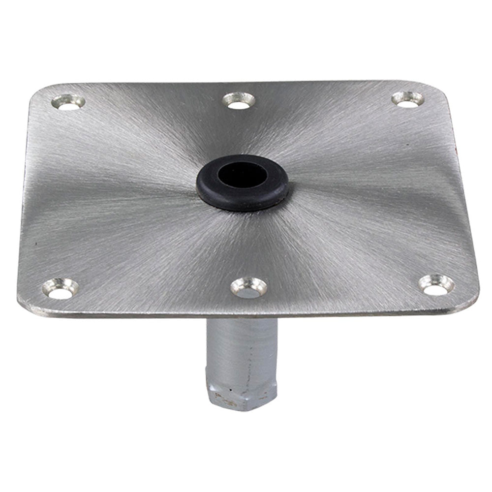 Springfield KingPin 7" x 7" Stainless Steel Square Base (Threaded) - Deckhand Marine Supply