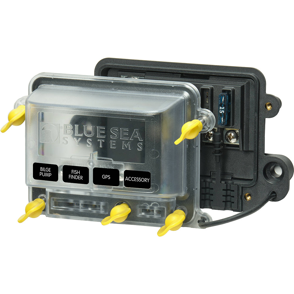 Blue Sea 5056100 - Water Resistant ST-Blade Fuse Block w/Cover - Deckhand Marine Supply