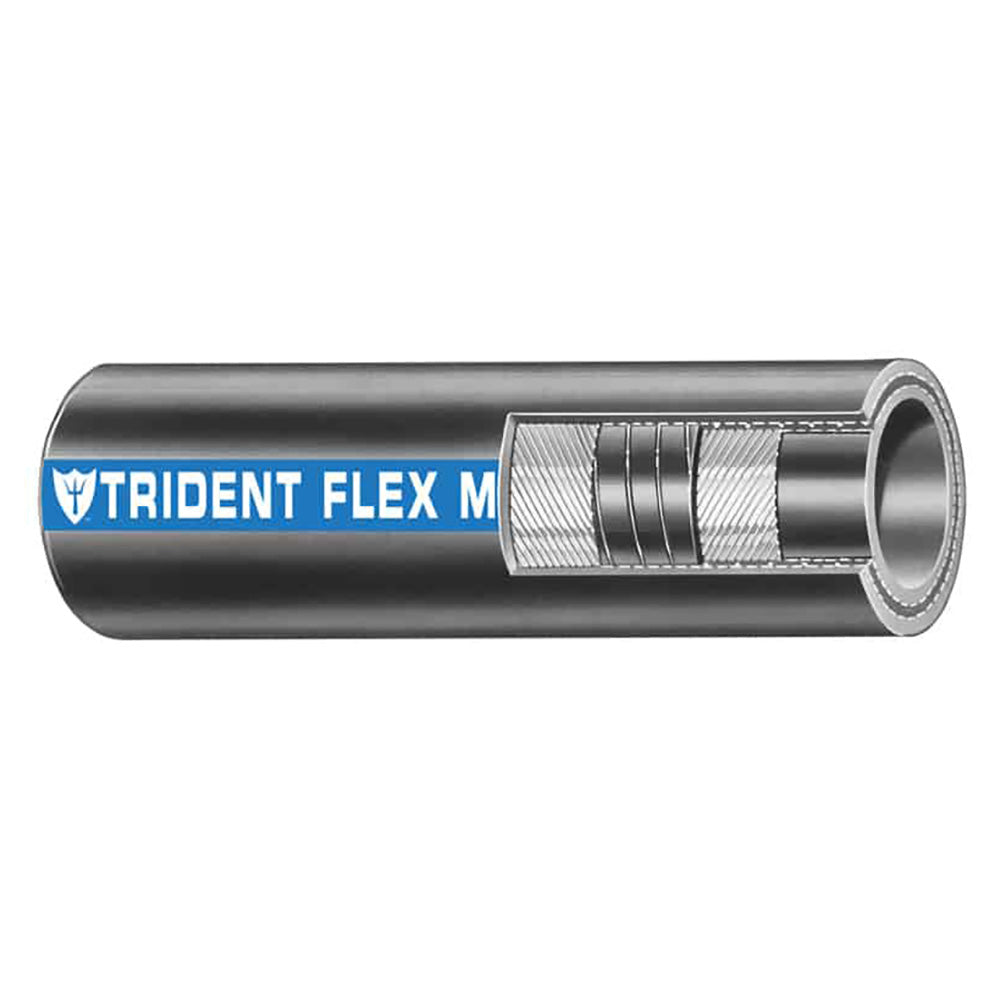 Trident Marine 3/4" x 50 Coil Flex Marine Wet Exhaust Water Hose - Black - Deckhand Marine Supply
