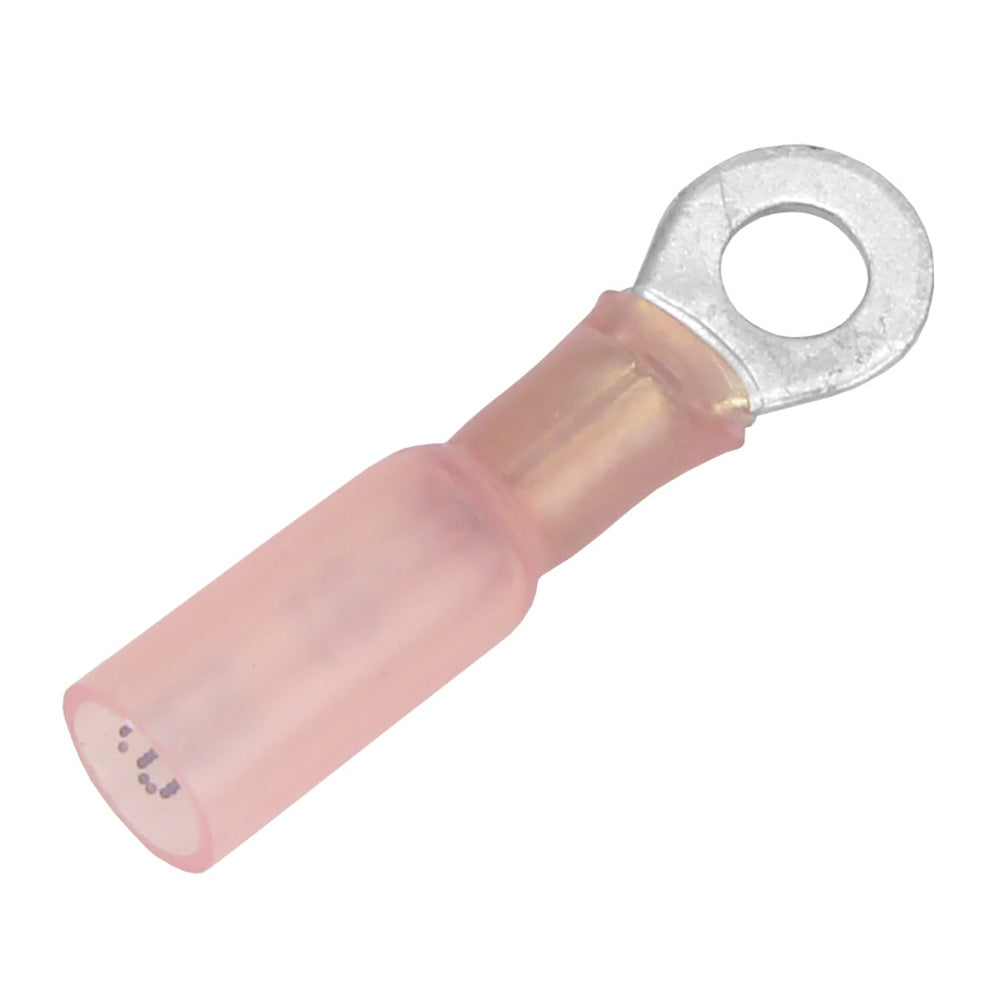 Pacer 22-18 AWG Heat Shrink Ring Terminal - #8 Stud Size - 25 Pack - Deckhand Marine Supply