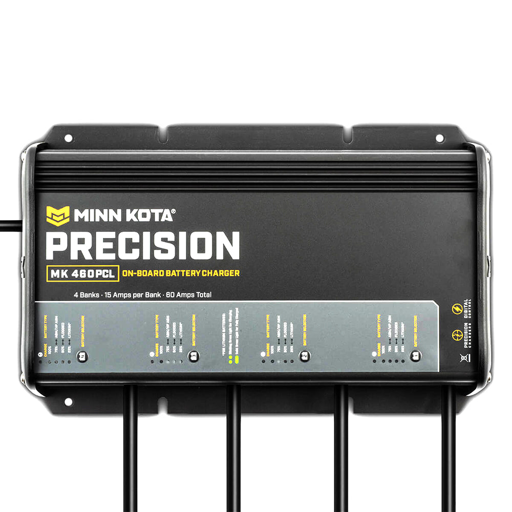 Minn Kota On-Board Precision Charger MK-460 PCL 4 Bank x 15 AMP LI Optimized Charger - Deckhand Marine Supply