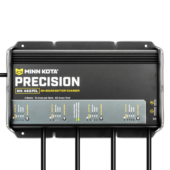 Minn Kota On-Board Precision Charger MK-460 PCL 4 Bank x 15 AMP LI Optimized Charger - Deckhand Marine Supply