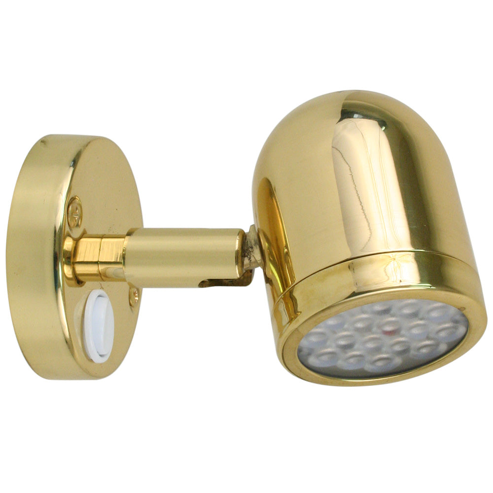 Scandvik LED Brass Reading Light - 10-30V - Deckhand Marine Supply