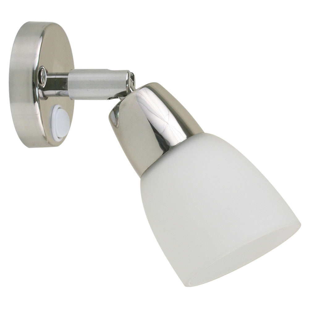Scandvik SS Reading Light w/Frosted Glass Shade - 10-30V - Deckhand Marine Supply