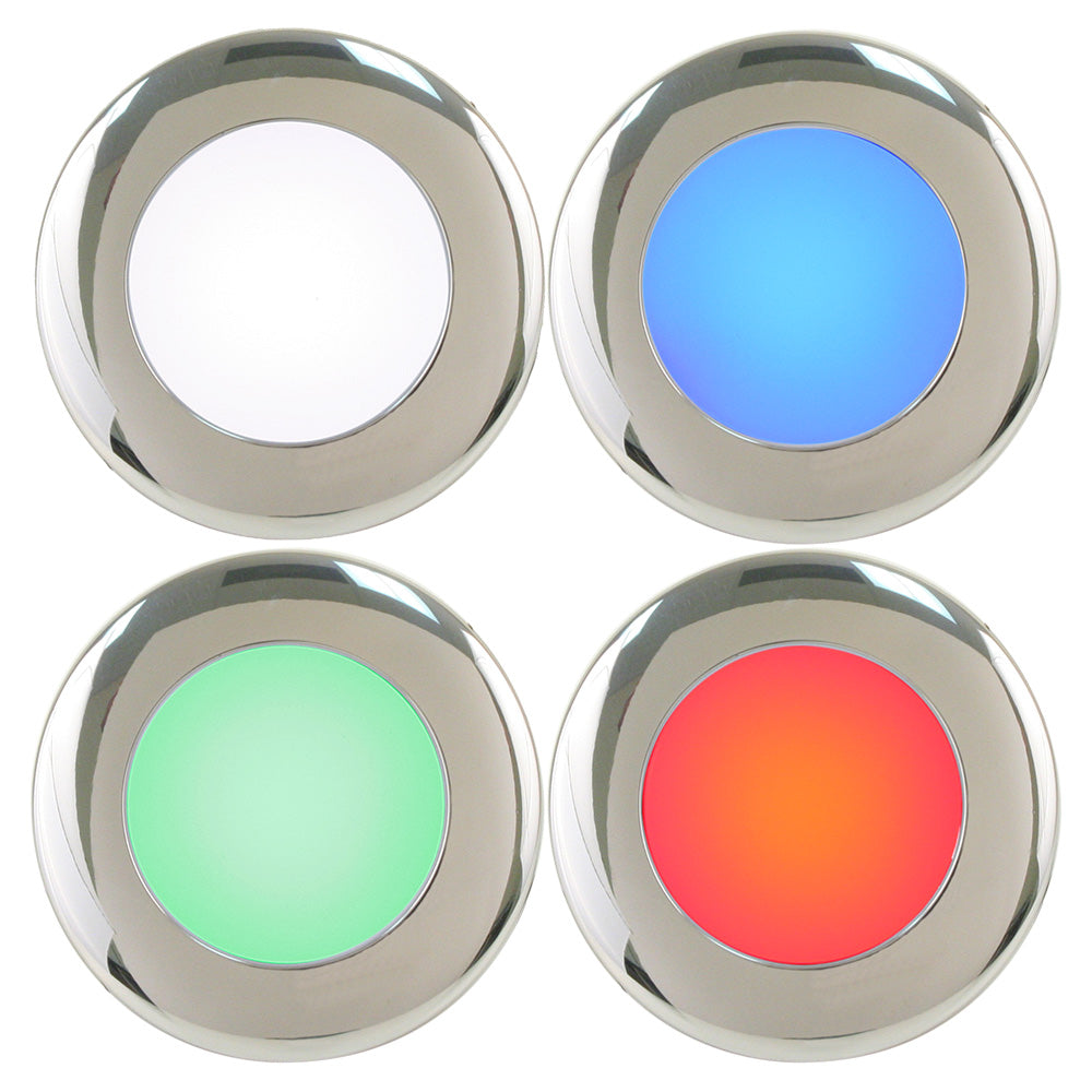 Scandvik A2.5 4 Color Downlight w/SS Trim - 8-30V - Deckhand Marine Supply