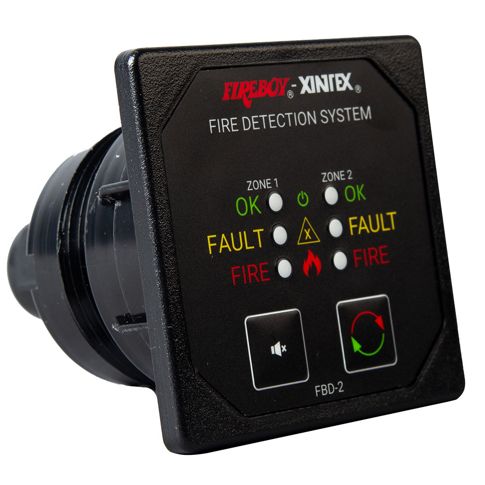 Fireboy-Xintex Two Zone Detection  Alarm Panel - 2-5/8" Display - 12/24V DC - Deckhand Marine Supply