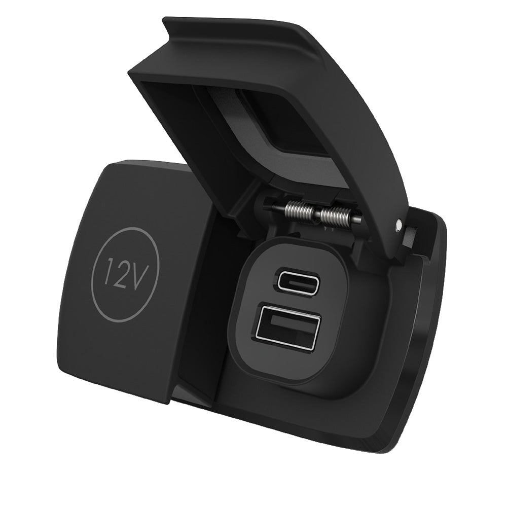 Scanstrut Flip Pro Duo - USB-A  USB-C w/12V Power Socket - Deckhand Marine Supply