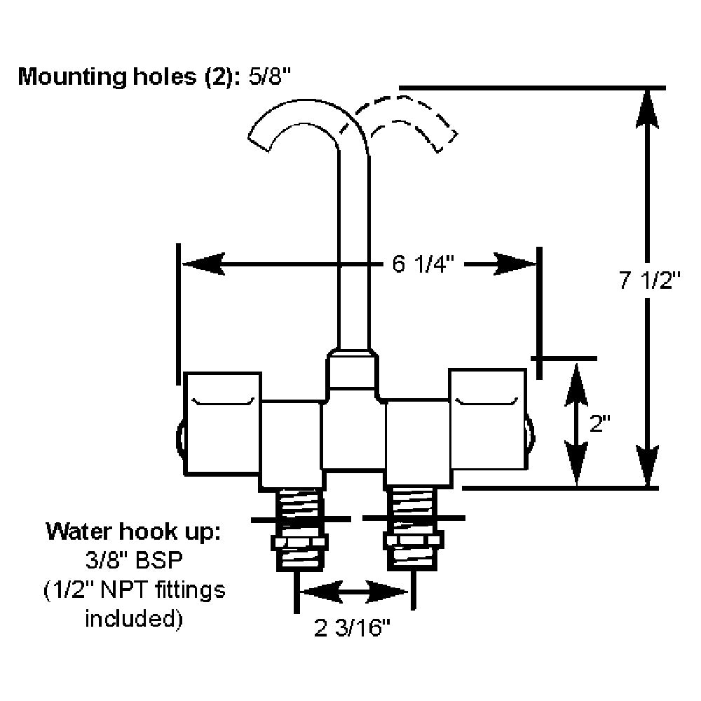Scandvik Chrome Folding Spout Mixer - Deckhand Marine Supply